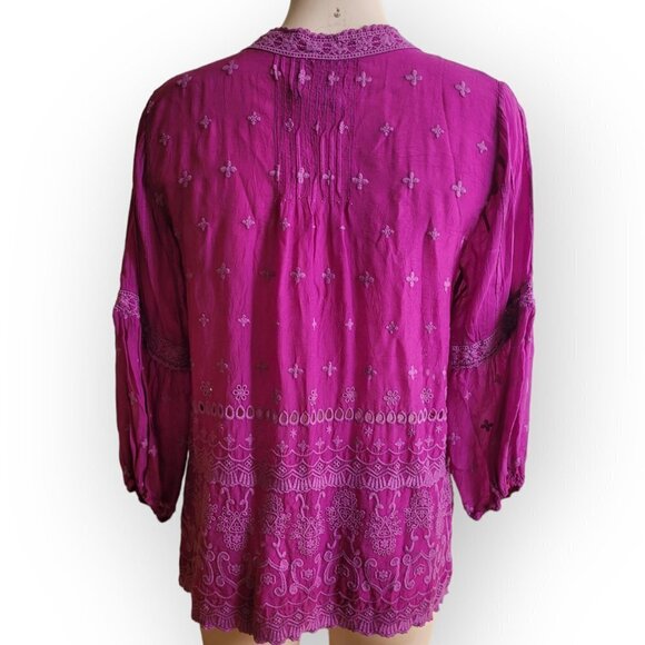 Johnny Was “Tatiana” Embroidered Eyelet Blouse – XS - Picture 2 of 8